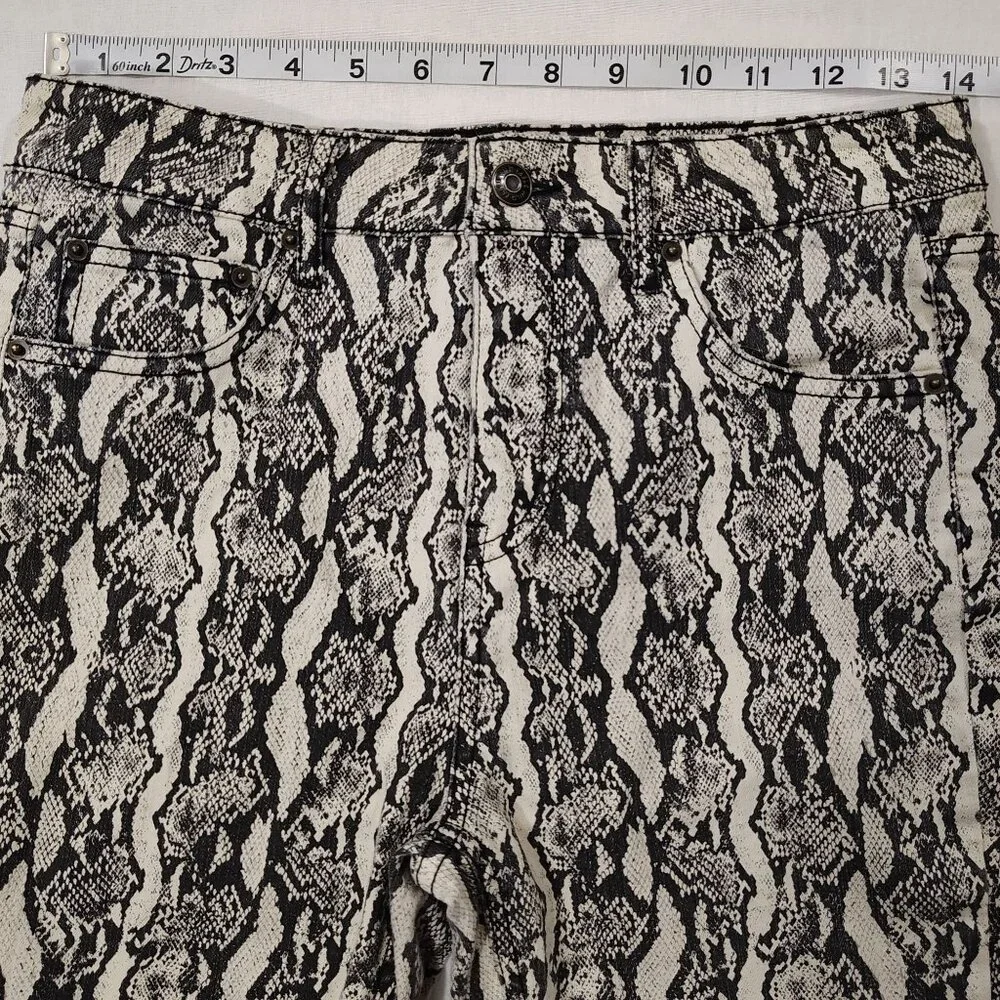 Snakeskin Print Skinny Pants Size 6 Wild Fable Neutral Stretch Denim Pockets - Picture 10 of 16